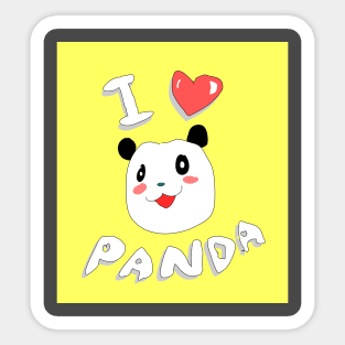 I Love Panda Sticker